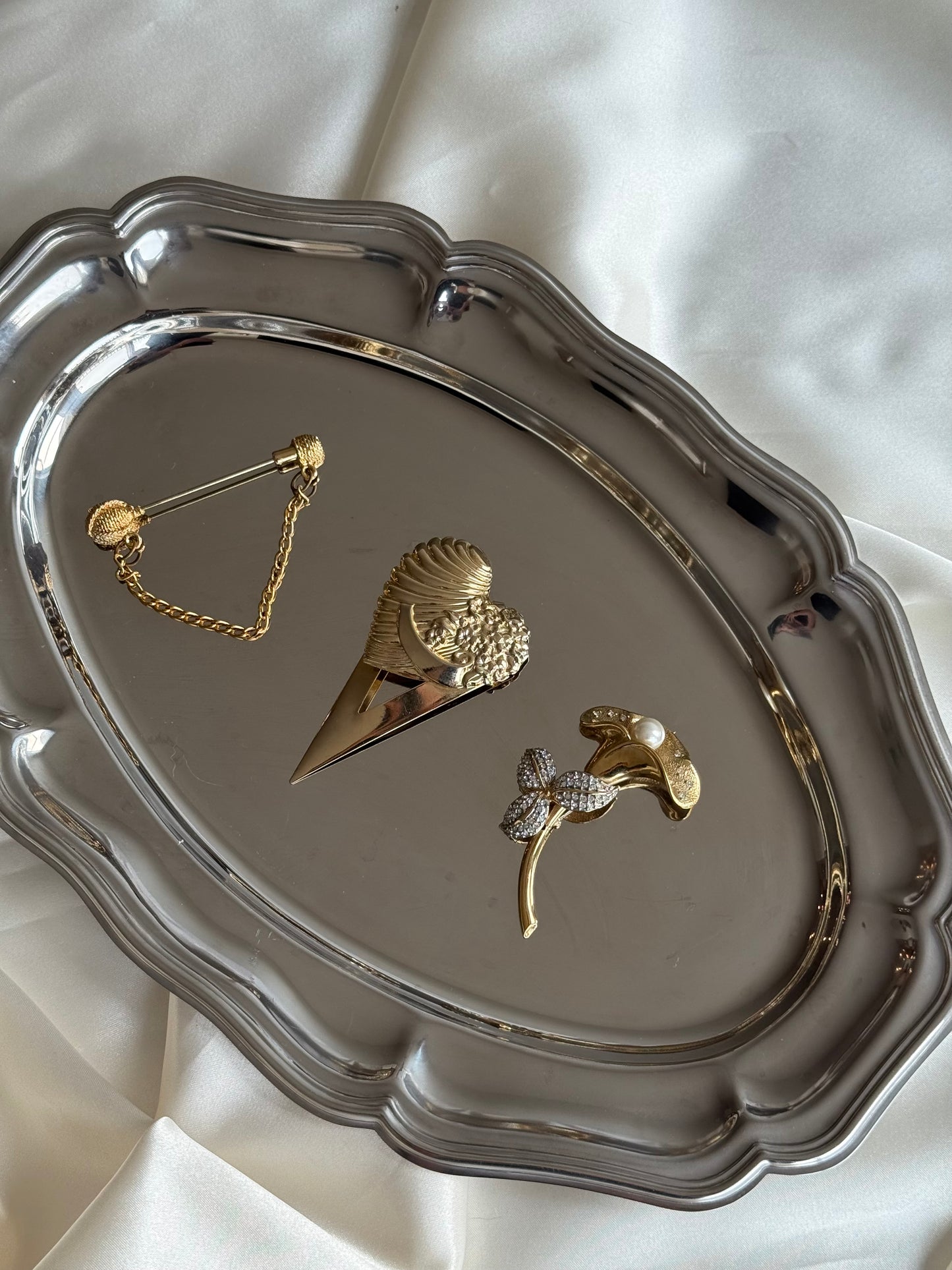 Vintage Gold Tone Sweater Guard Pin