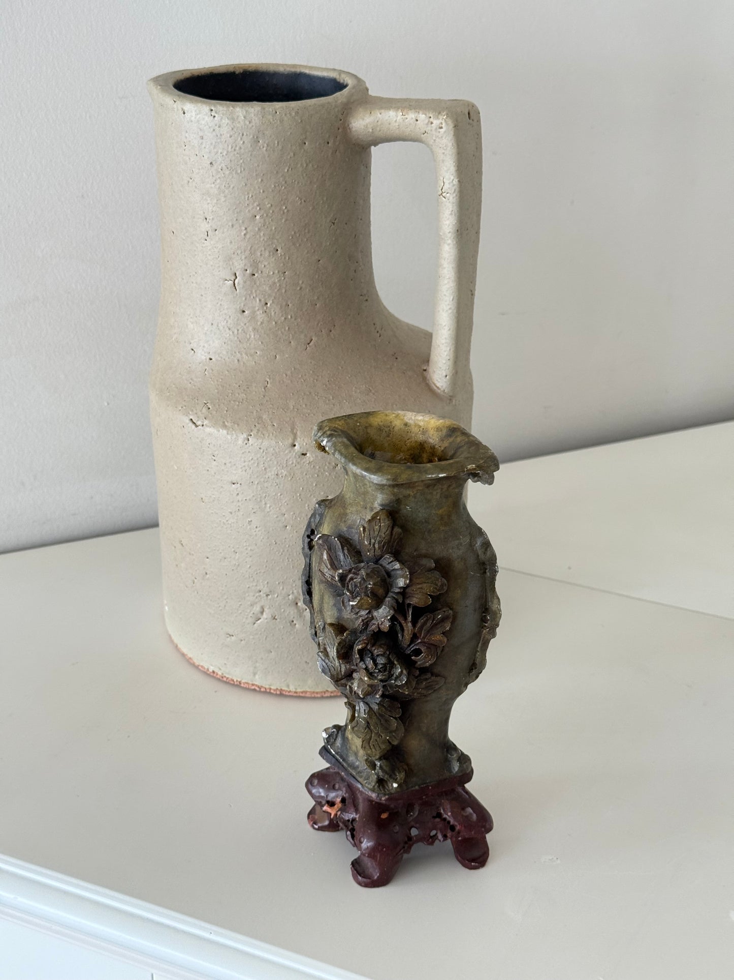 Vintage Hand-Carved Chinese Soapstone Vase