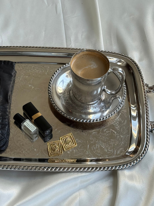 Vintage Silverplate Coffee Cup & Saucer
