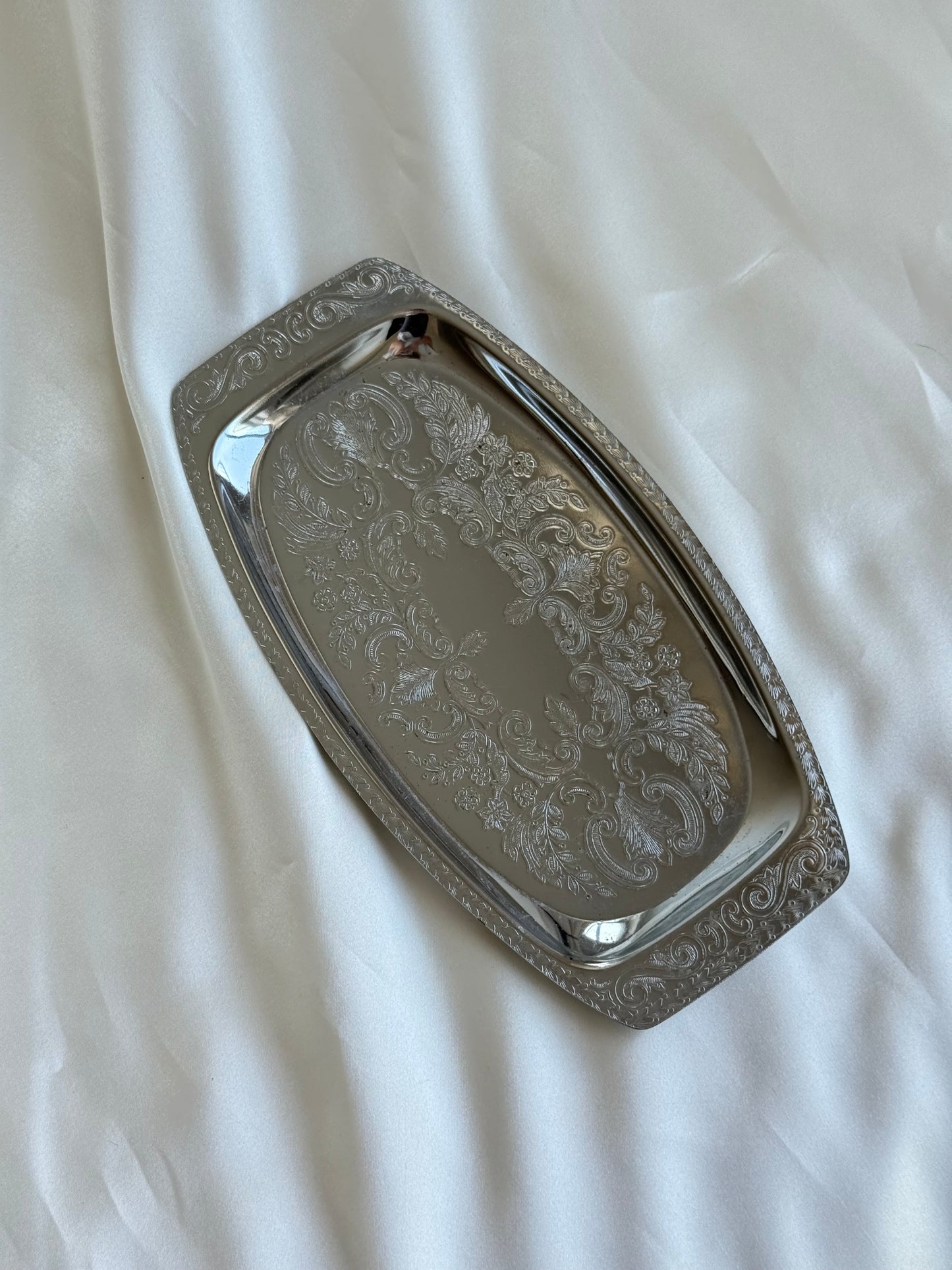 Vintage Ornate Metal Tray
