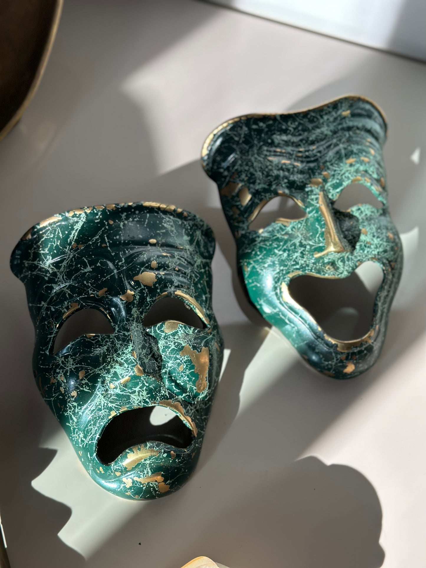 Vintage happy and sad masks