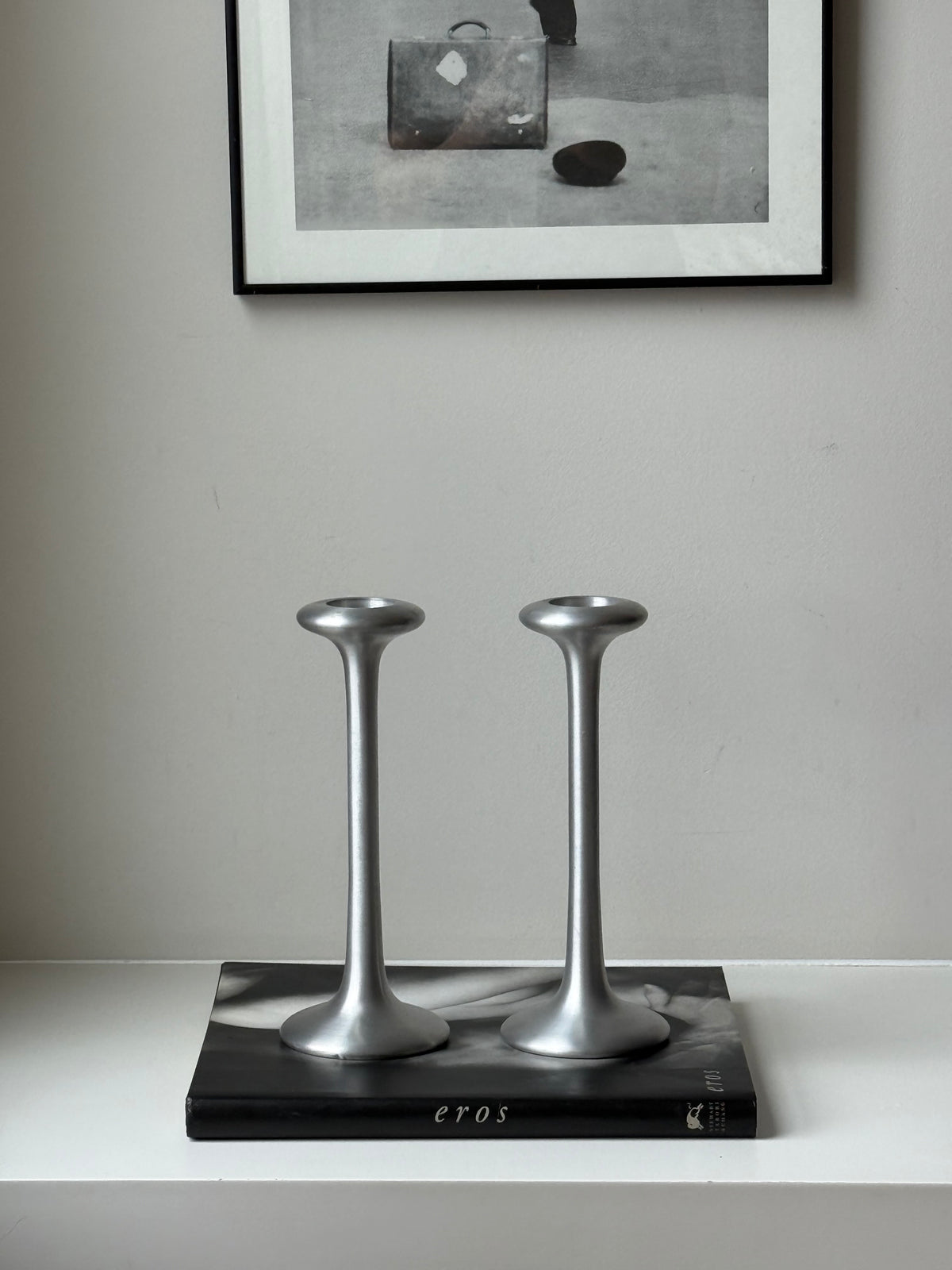 Vintage IKEA PS Swedish Pewter Candlesticks by Carl Öjerstam | Set of Two | Scandinavian Design