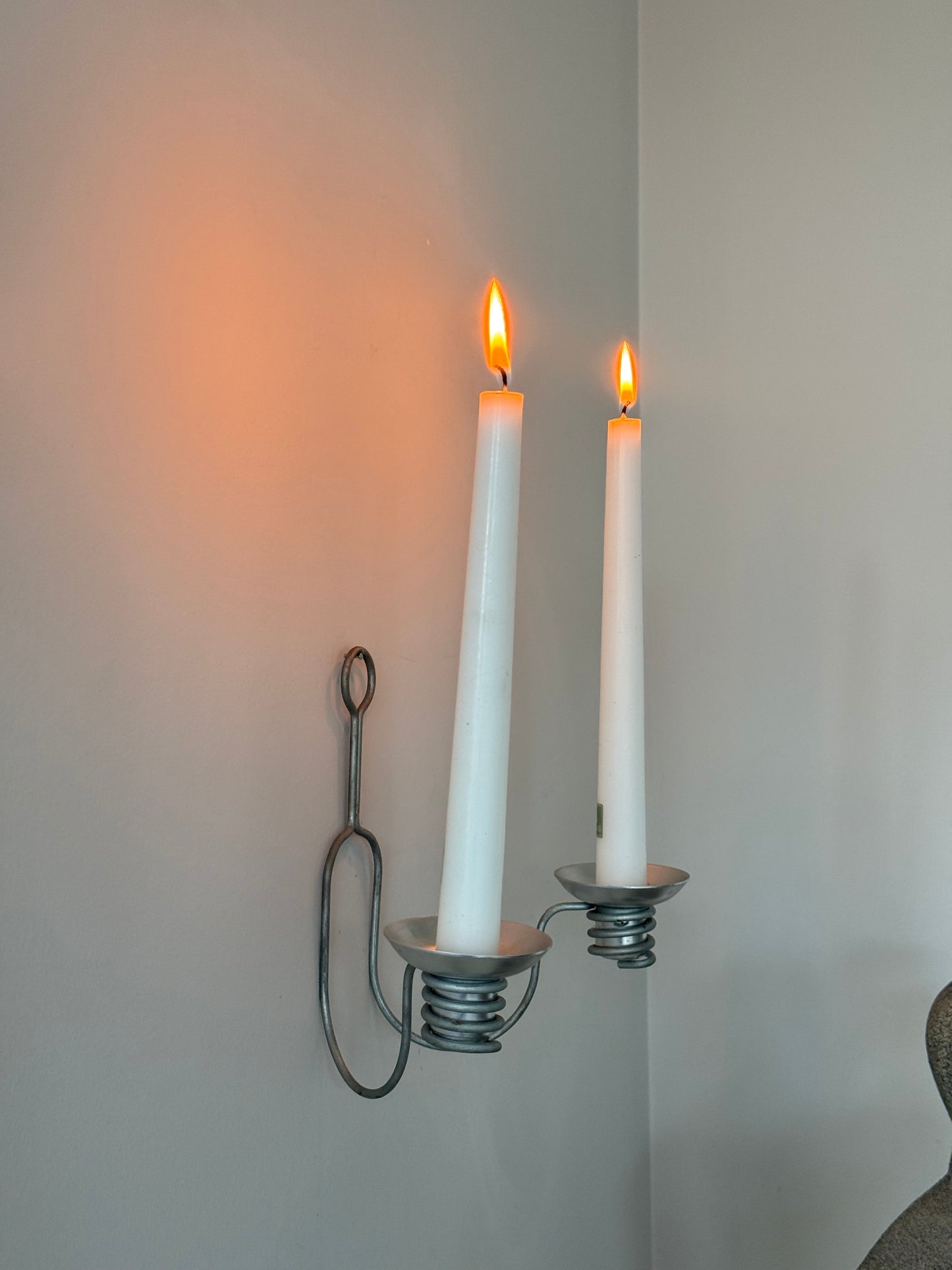 Vintage Wall Candle Sconce – Double Arm (Metal)