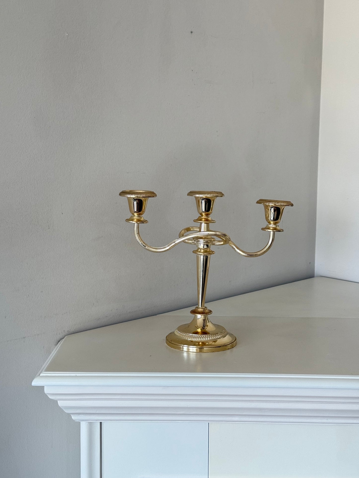 Vintage Silver Plated Three-Arm Candelabra