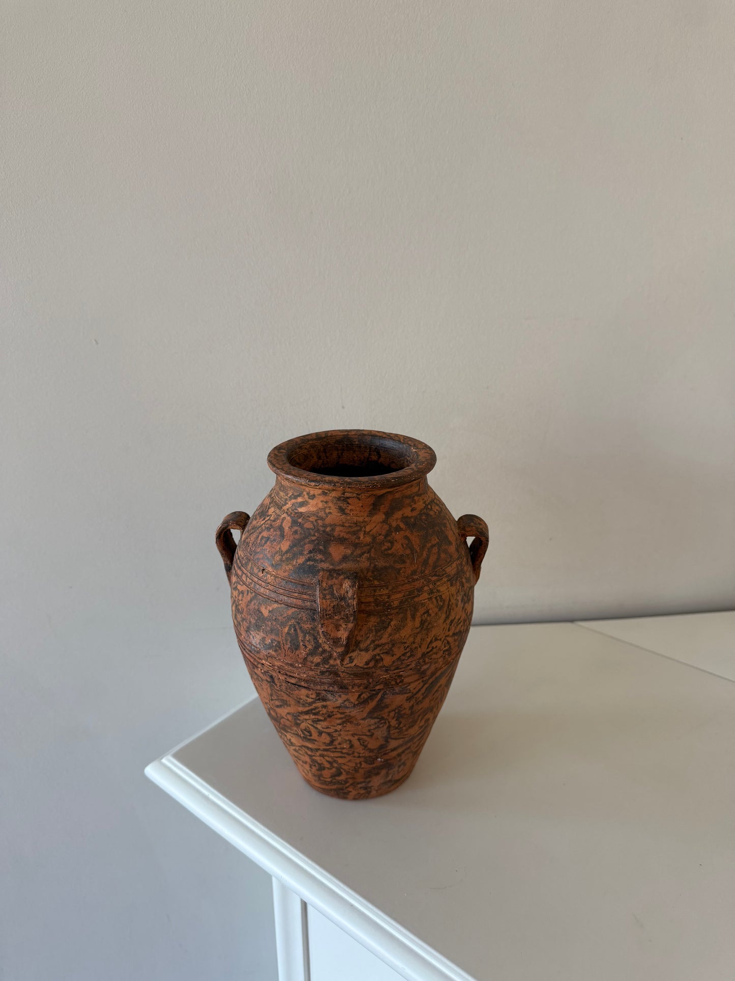 Rustic Terracotta Vase with Handles
