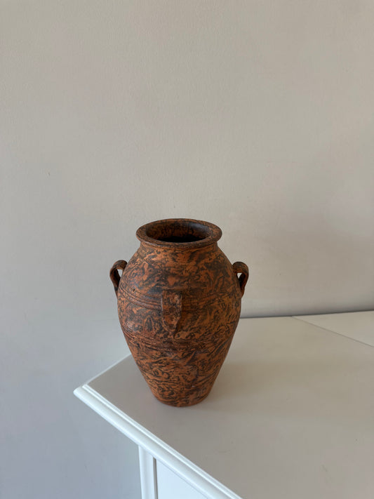 Rustic Terracotta Vase with Handles