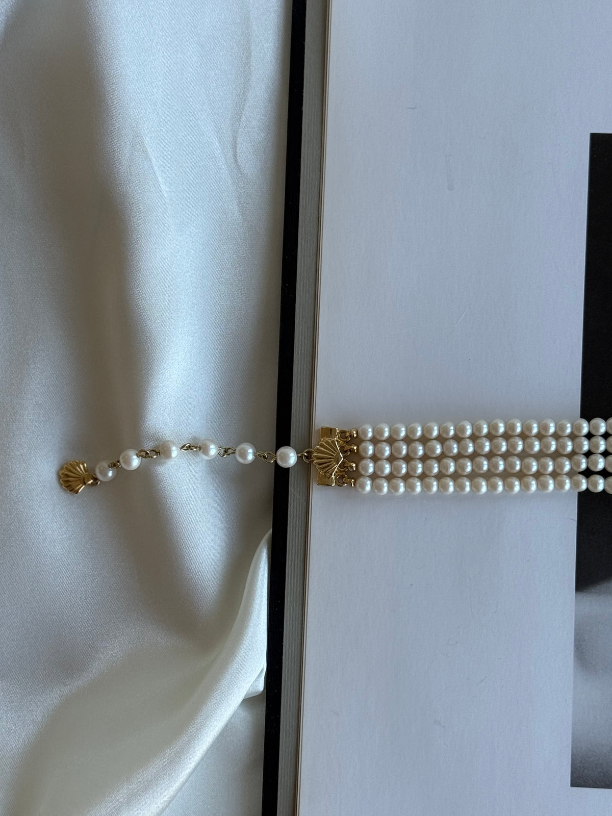 Vintage Multi-Strand Faux Pearl Choker Necklace