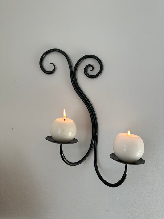 Black candleholder sconce