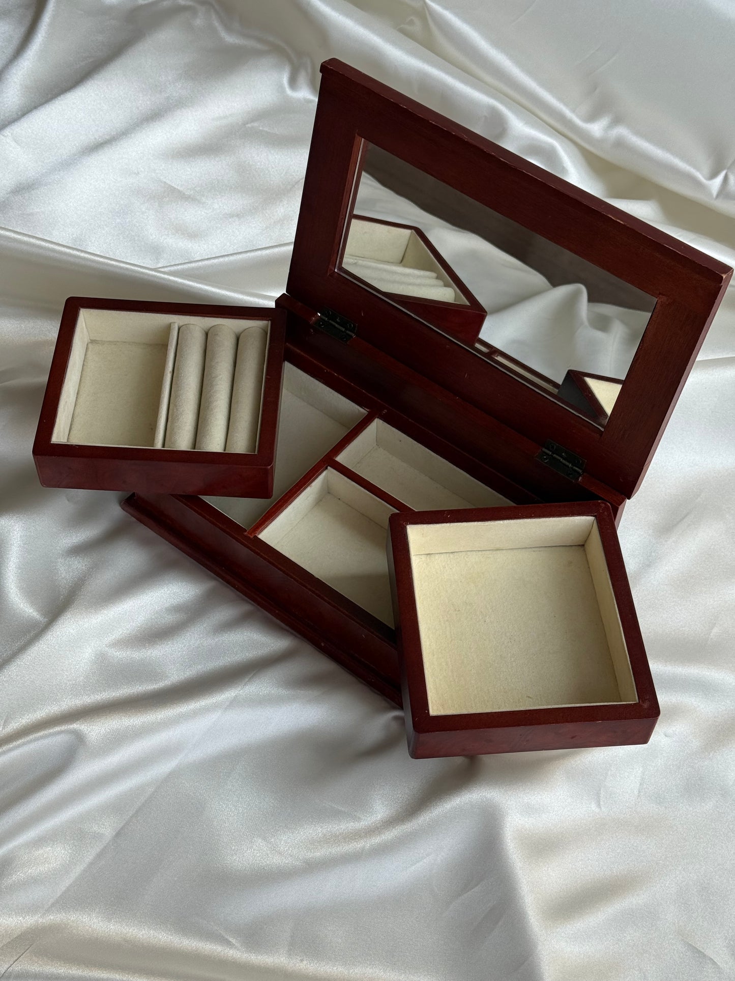 Vintage Burl Wood Jewelry Box