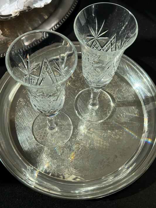 Silver plated round tray
