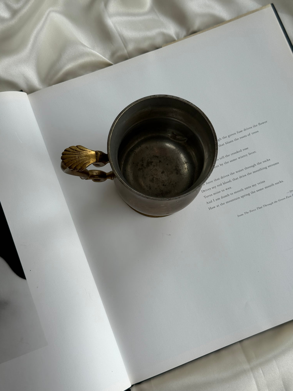 Vintage Brass Tankard with Scallop Shell Handle