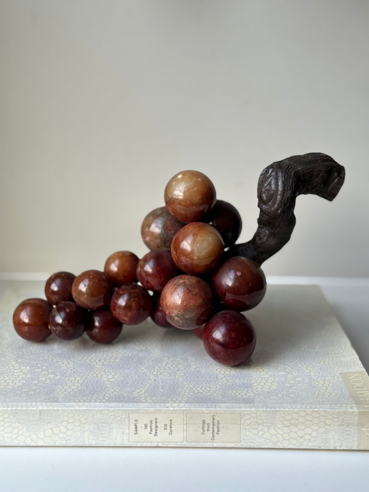 Vintage Alabaster Grape Cluster Sculpture