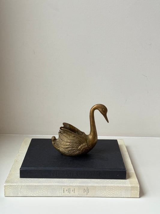 Vintage Brass Swan catchall