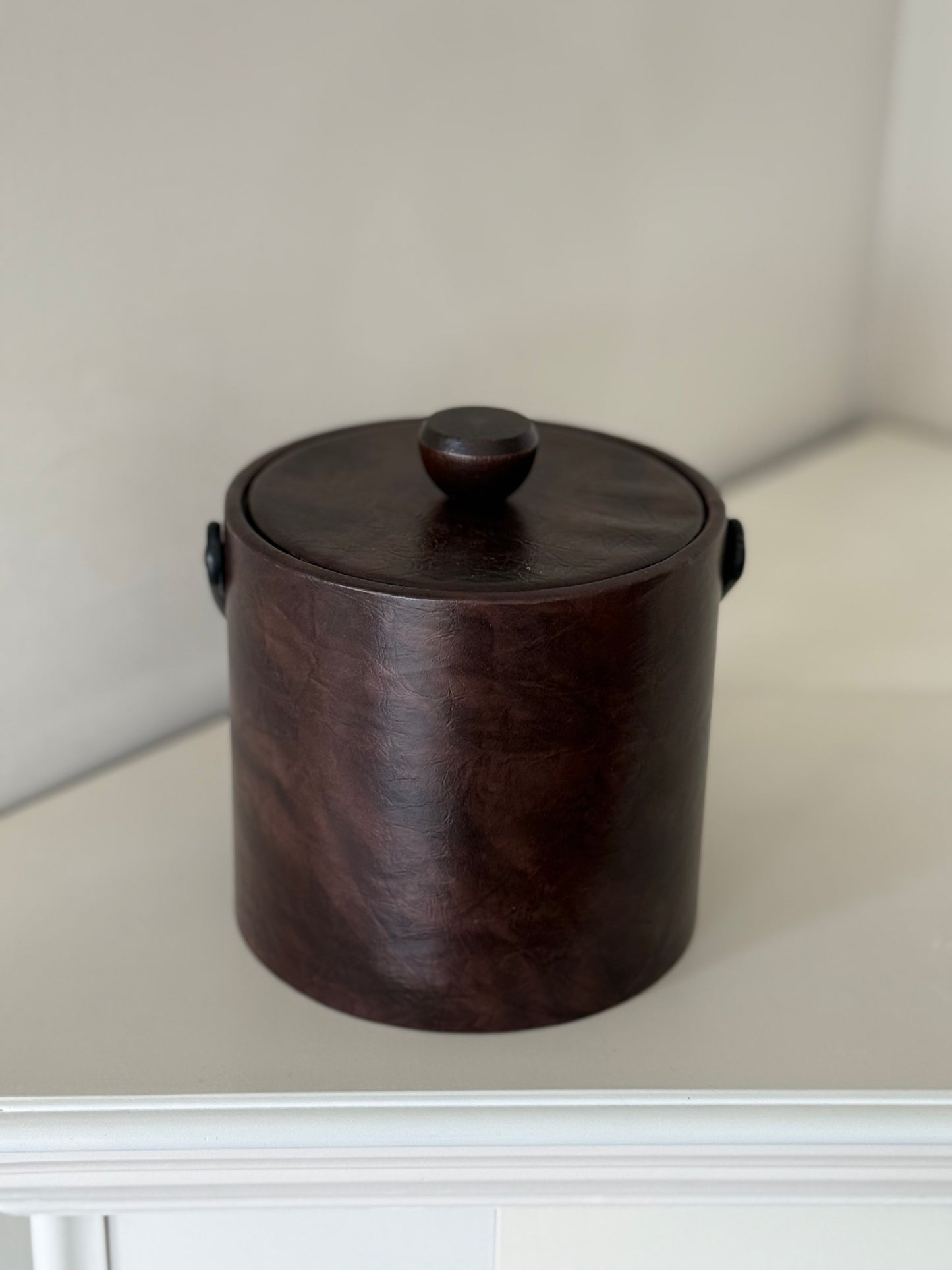 Vintage Shelton-Ware Faux Leather Ice Bucket – Mid-Century Barware
