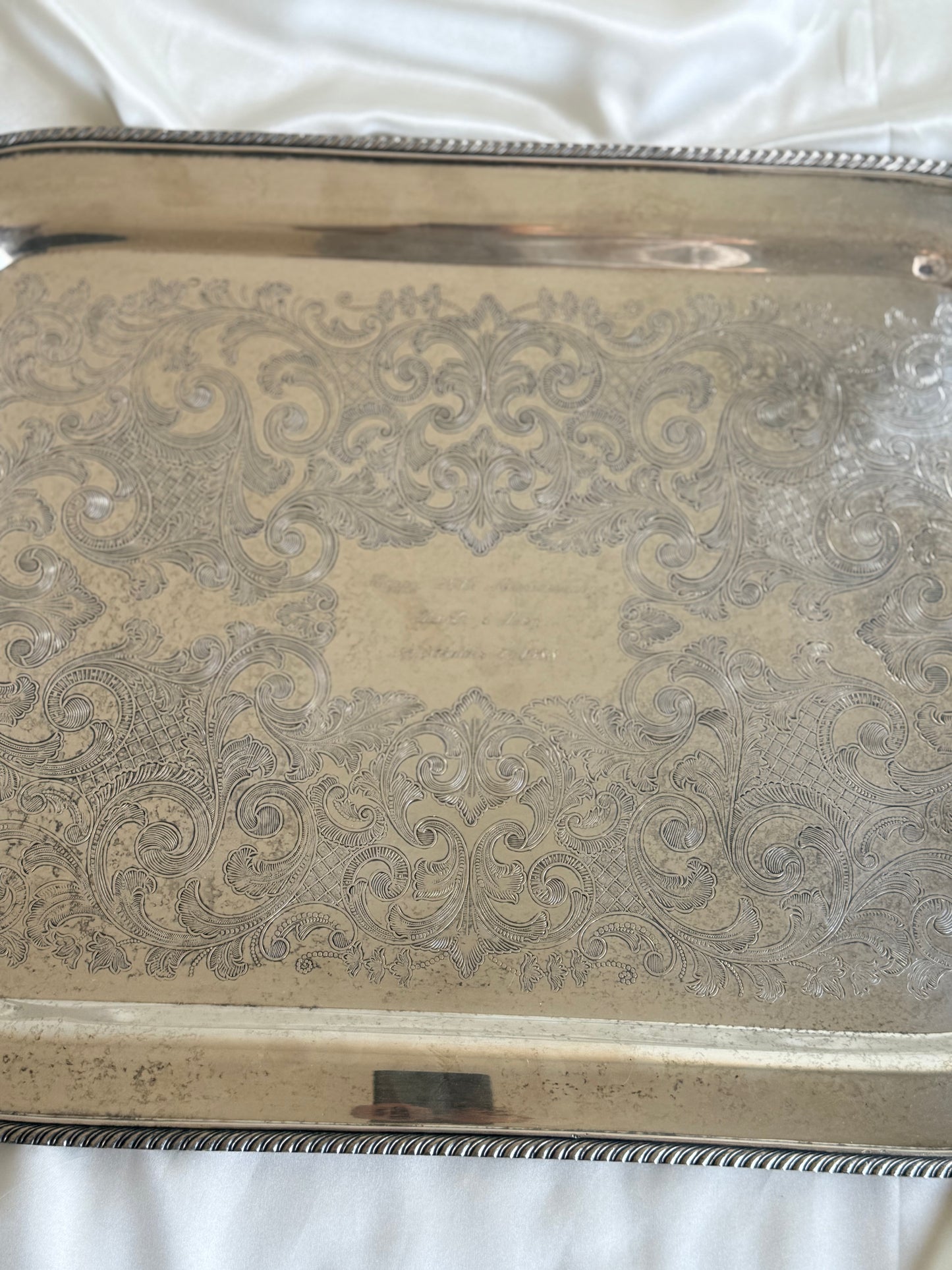 Vintage XXL Silver-Plated Serving Tray