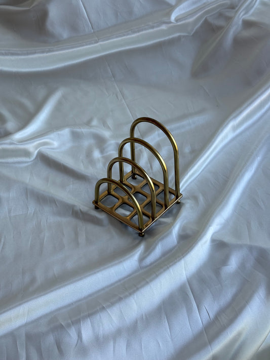 Vintage Brass Graduated Letter & Mail Holder – Mid-Century Style Desk Organizer