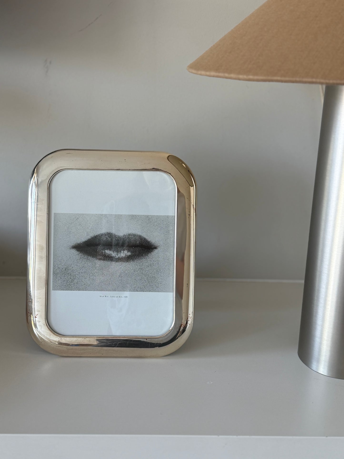 Large Vintage Postmodern Silver Cushion "Squircle" Frame