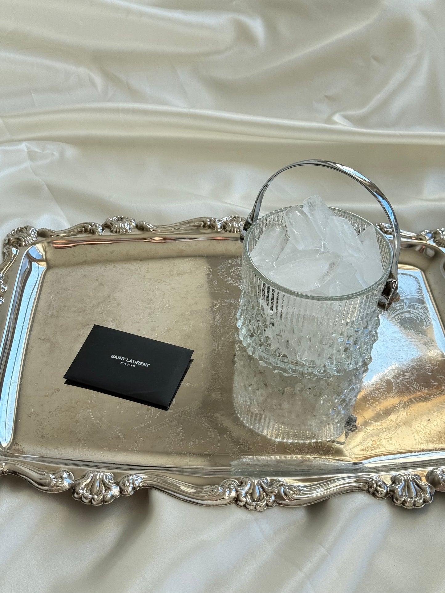 Vintage French Glass Ice Bucket
