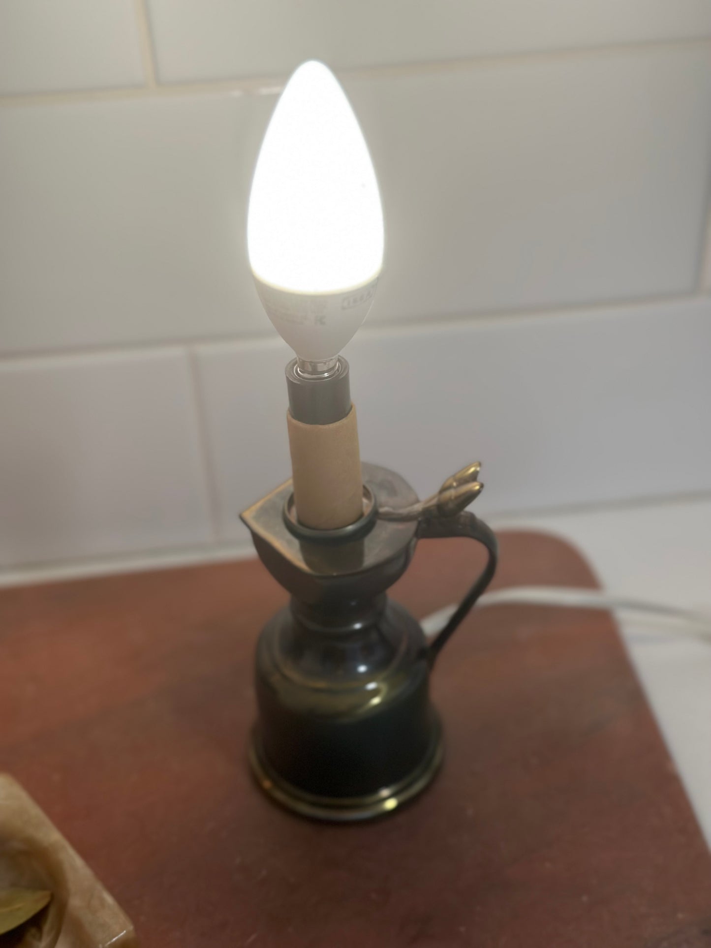 Mini vintage brass lamp