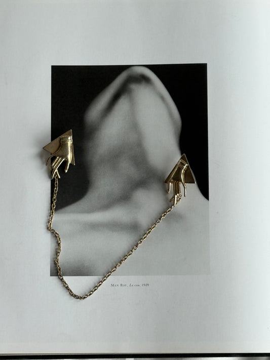 Vintage Sculptural Hand Collar Chain