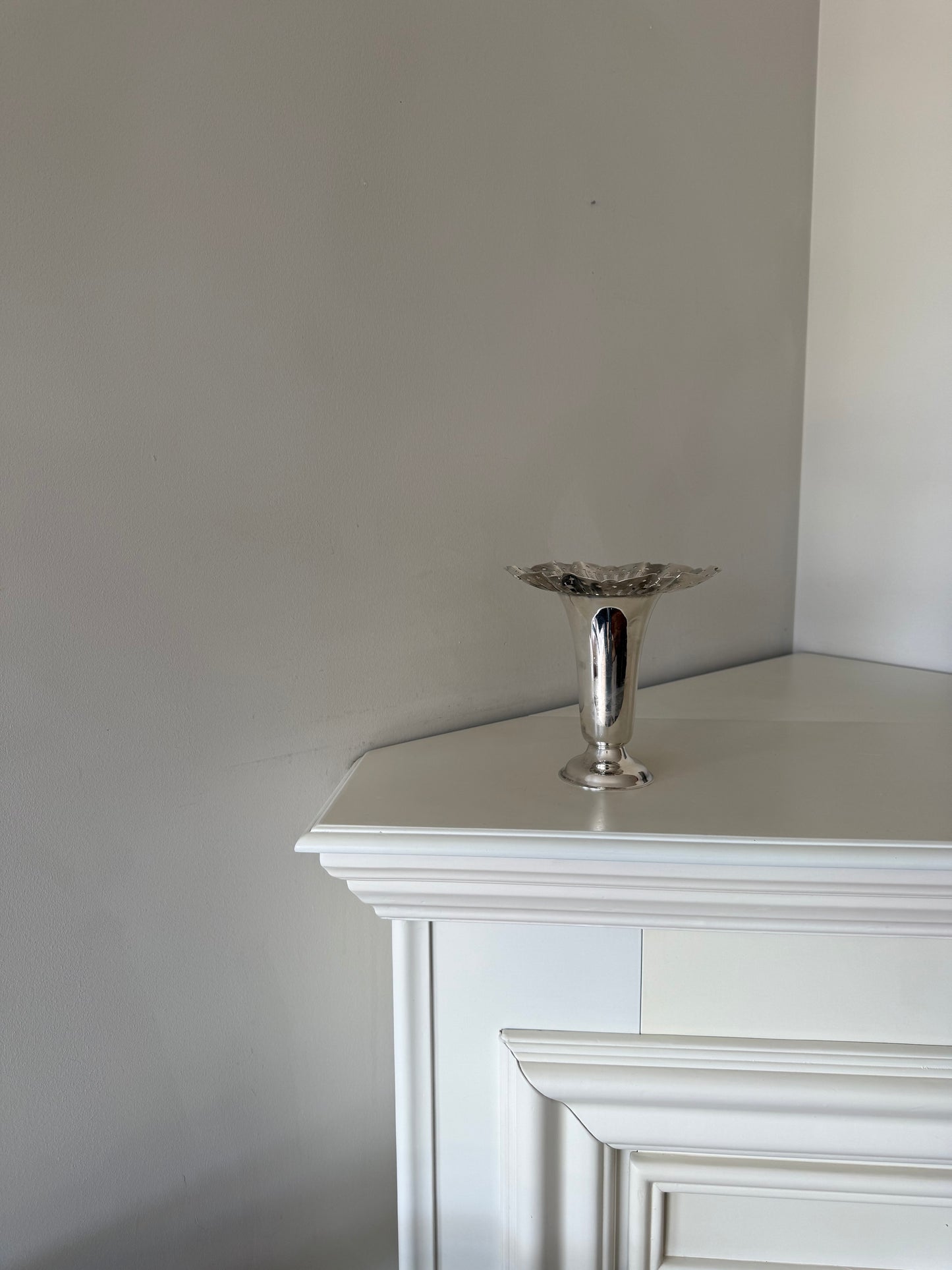 Vintage Silver-Plated Pedestal Flower Vase