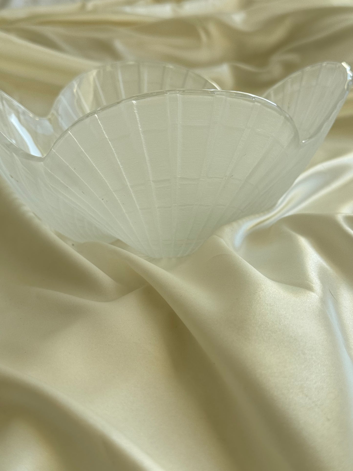 Vintage Frosted Glass Shell Serving Set – 5 Pieces
