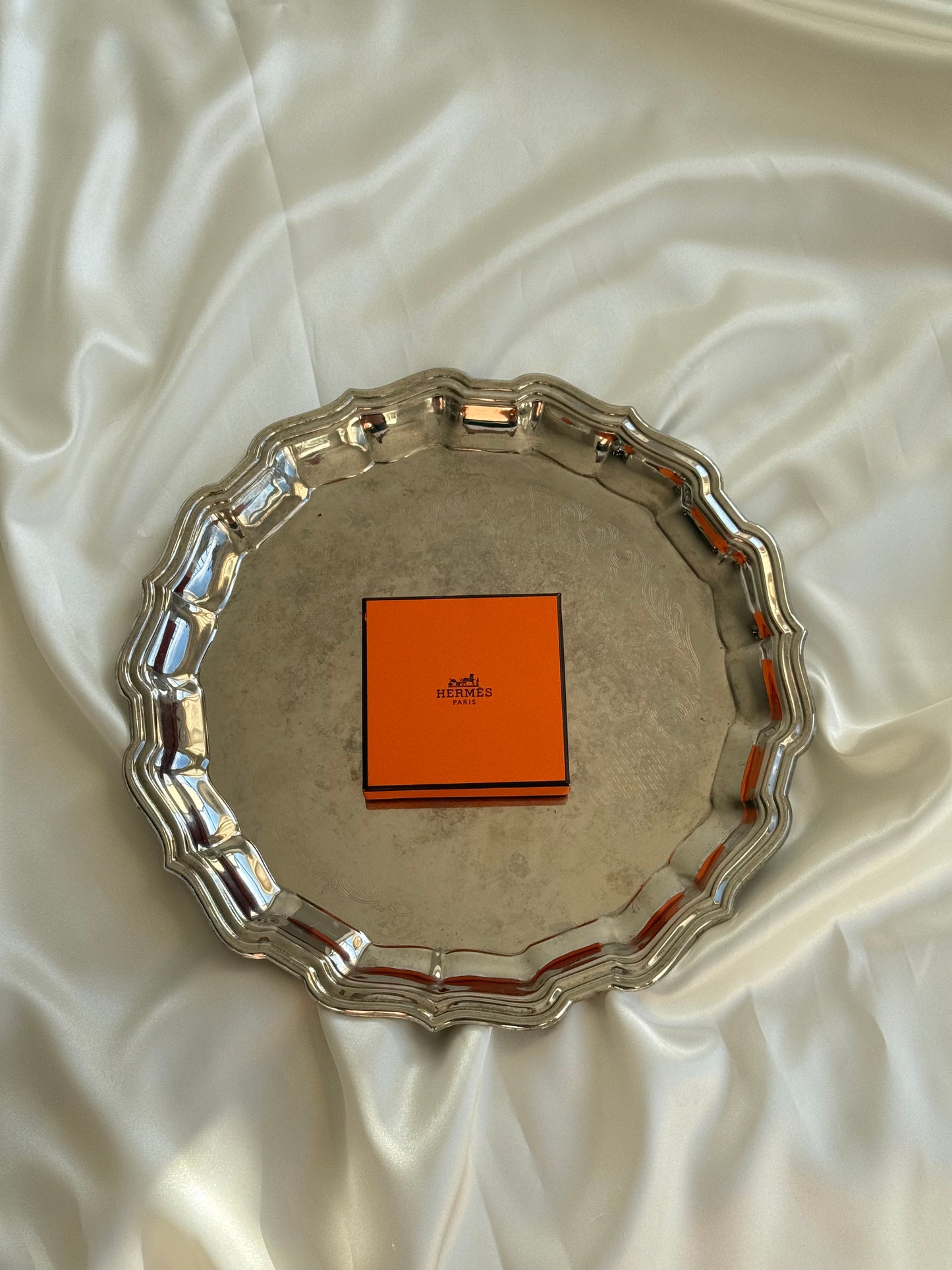 Vintage Silver-Plated on steel  Serving Tray – 12”