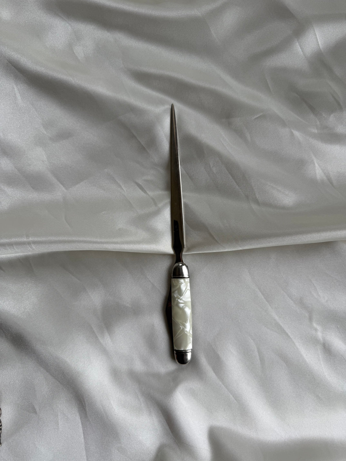 Vintage Mother-of-Pearl Letter Opener with Folding Knife