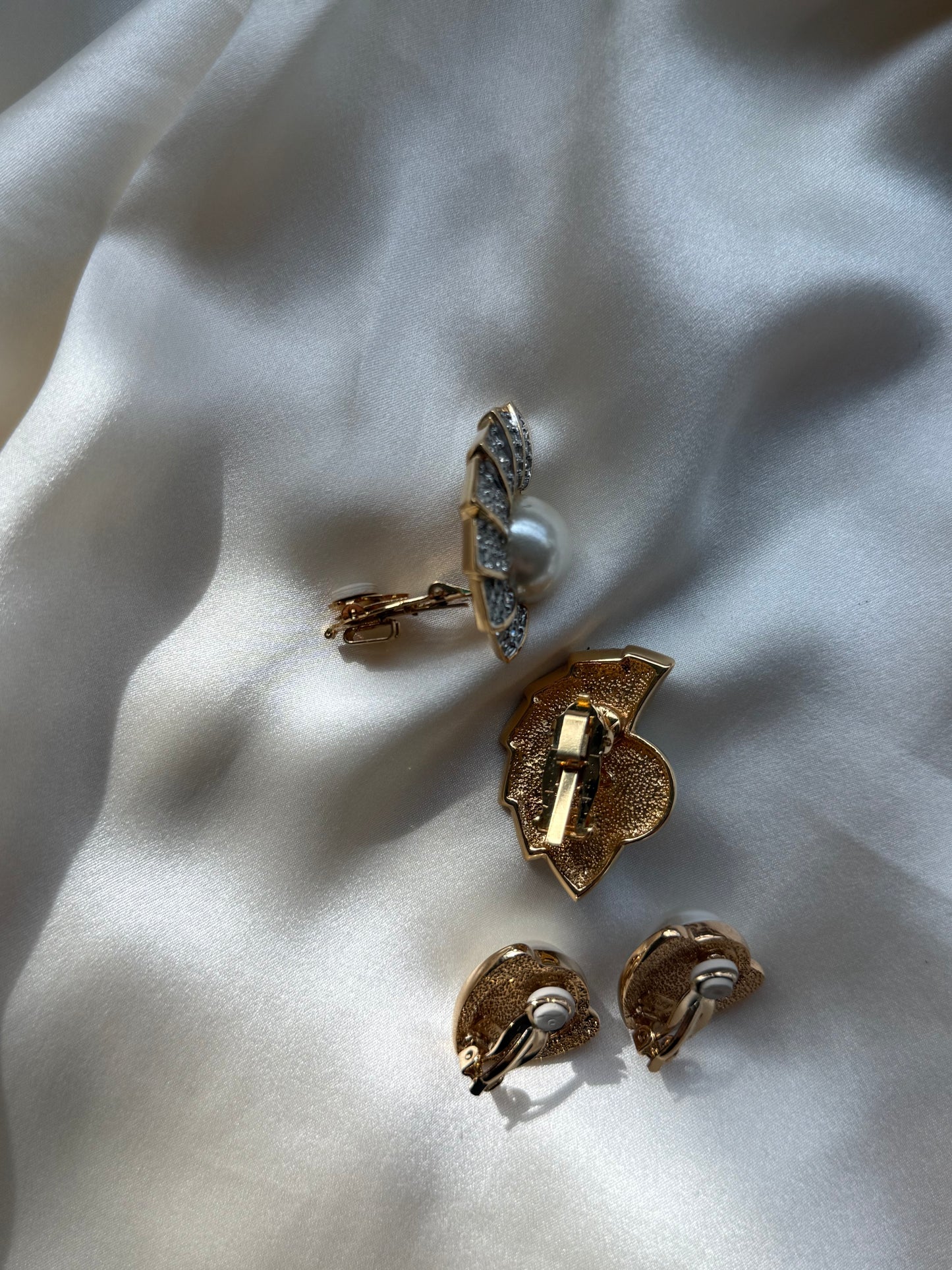 Set of Two Pairs Vintage Butler Clip-On Earrings