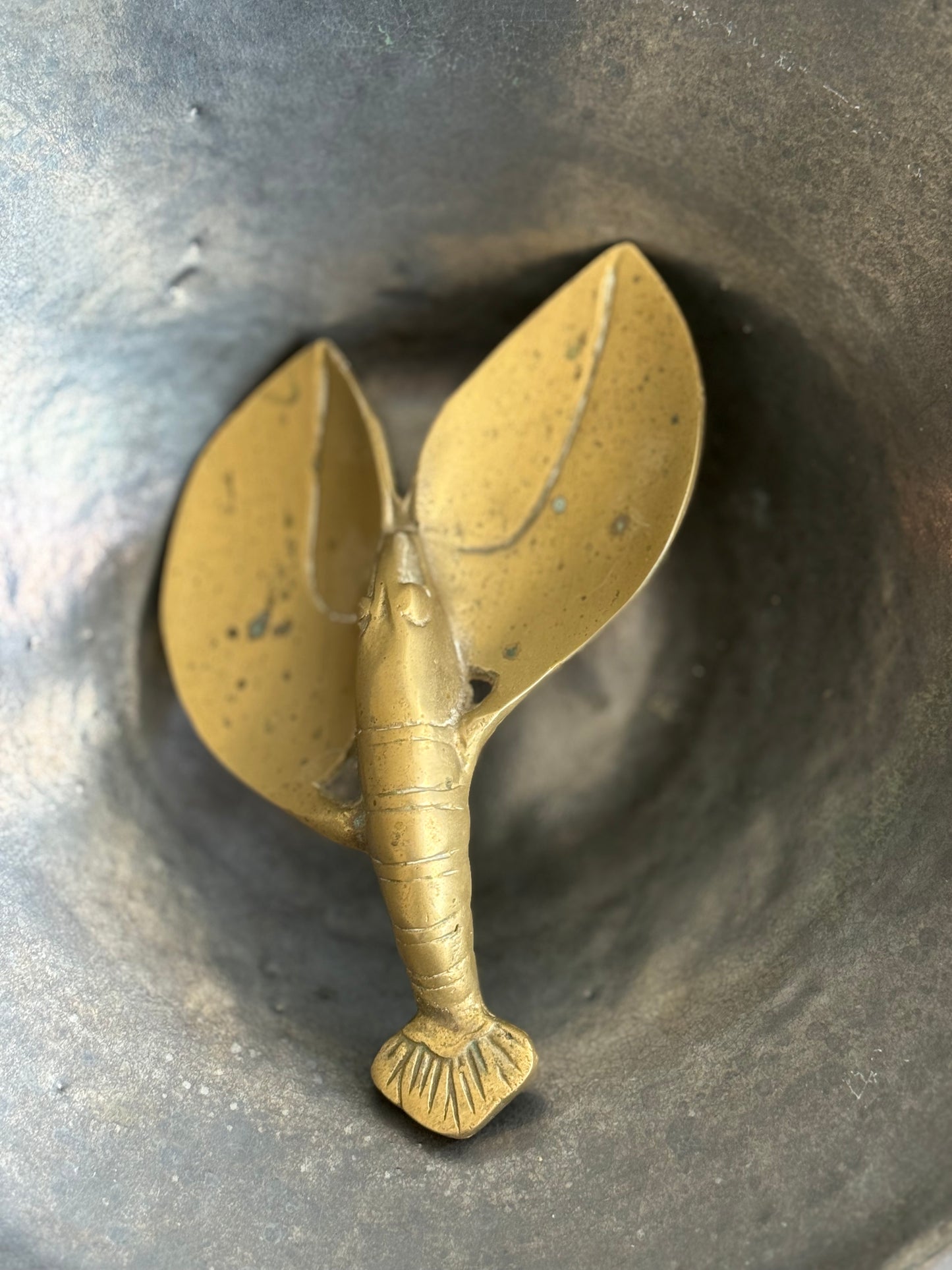 Vintage Solid Brass Lobster Dish – Mid-Century Figural Catchall