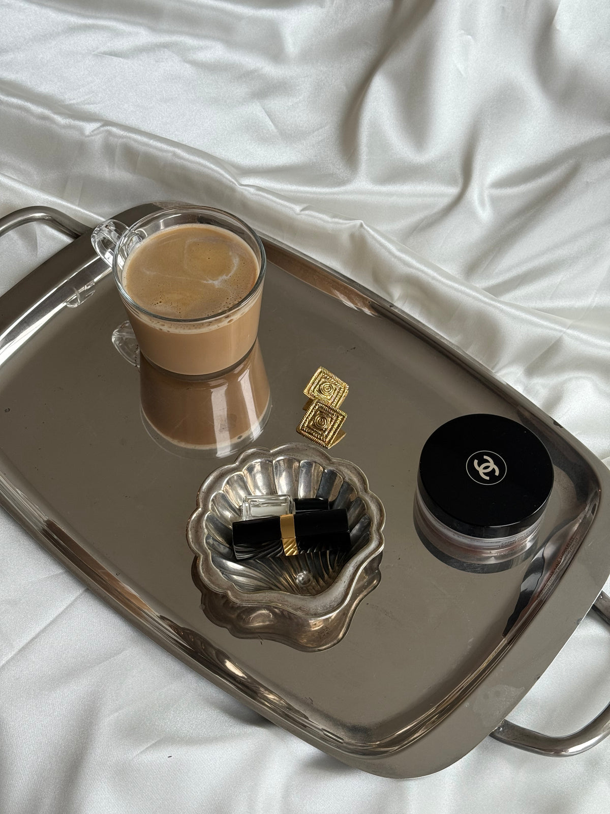 Vintage Silver-Plated Modernist Serving Tray with Handles
