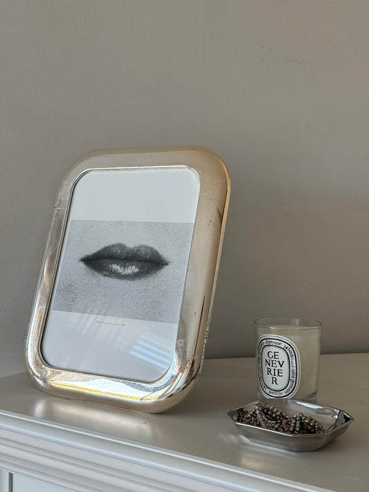 Large Vintage Postmodern Silver Cushion "Squircle" Frame