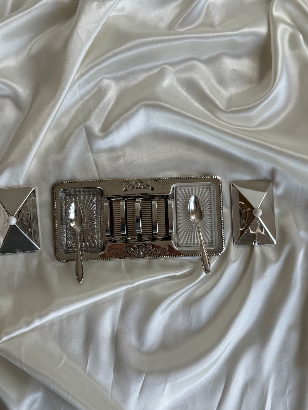 Vintage English silver plated breakfast serving set