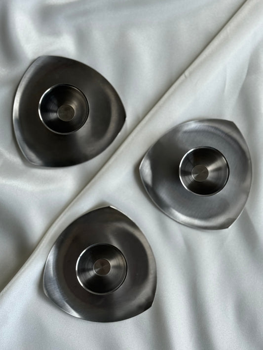 Vintage Stainless Steel Egg Cups – Set of 3