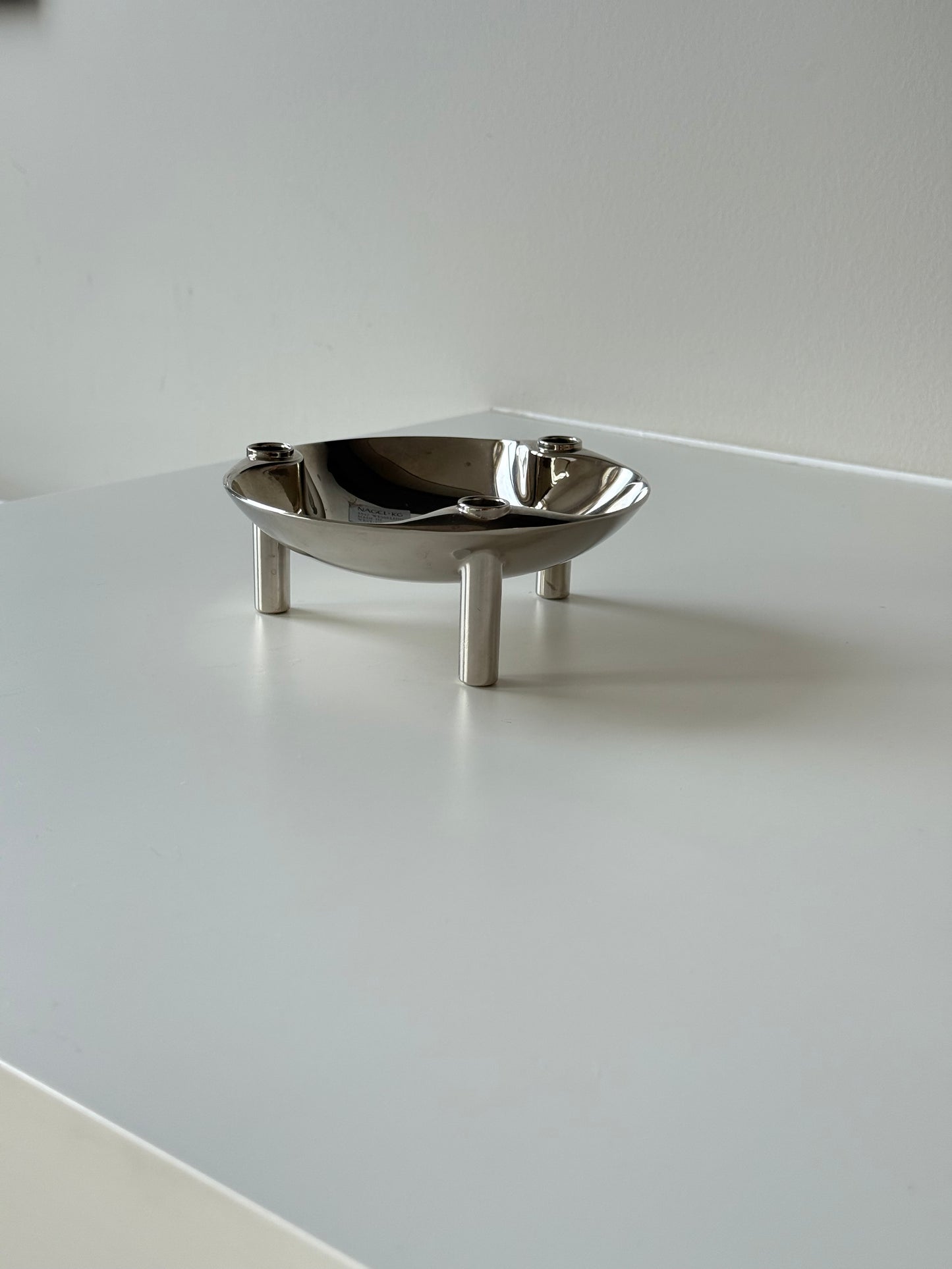 Fritz Nagel for BMF — Mid-Century Modular Chrome Bowl / Candle Holder (West Germany)