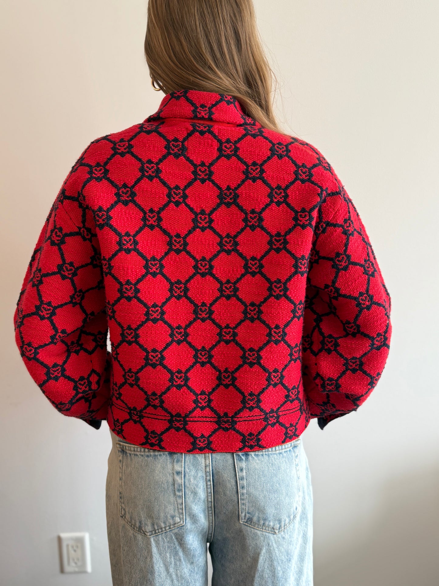 Sandro Paris “Sammy” Monogram Jacquard Jacket