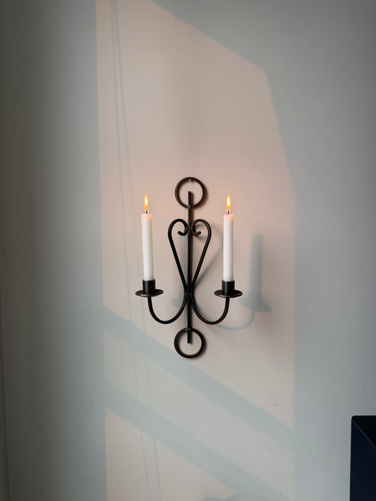 Vintage Double-Arm Iron Wall Sconce