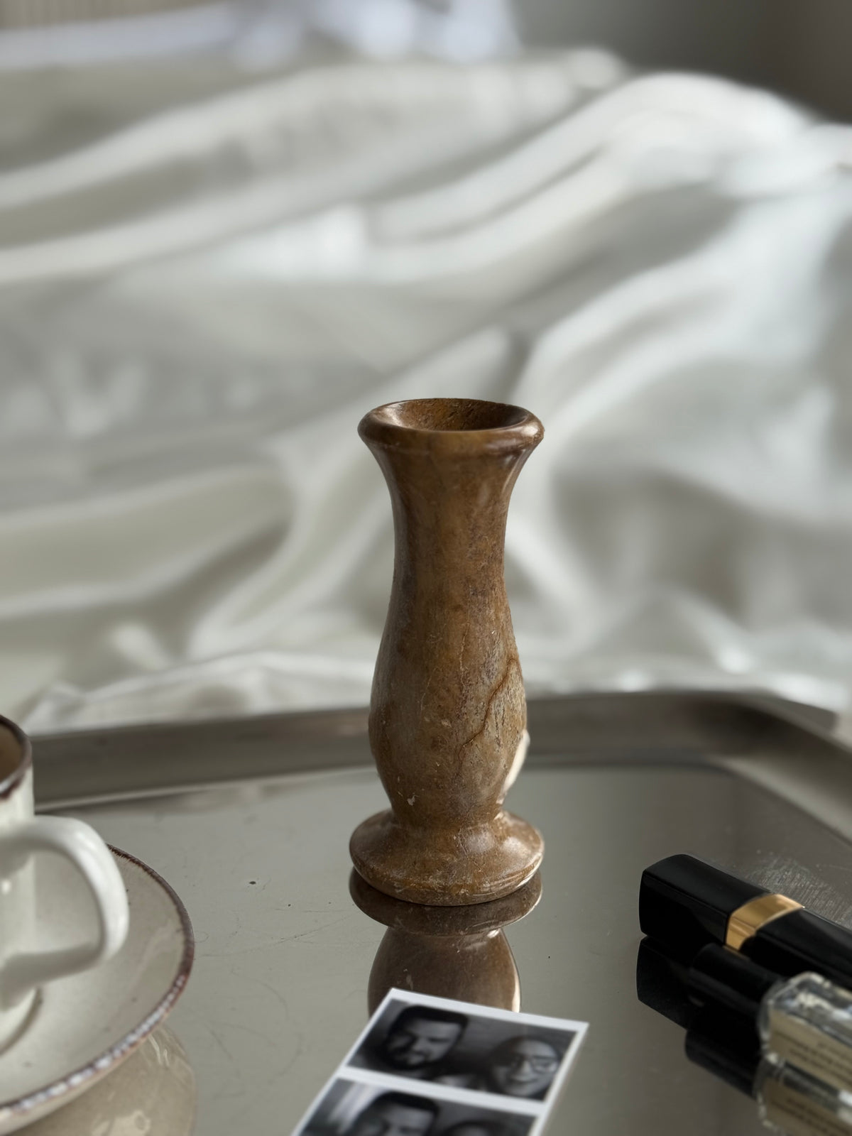 Vintage Carved Stone Bud Vase