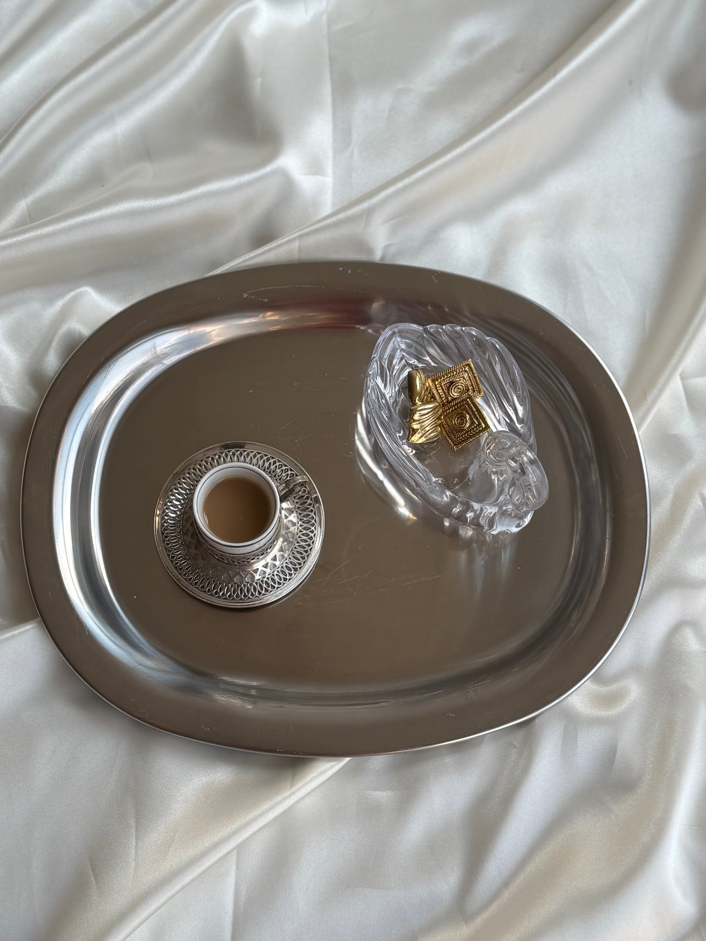 Vintage Clear Acrylic Swan Trinket Dish