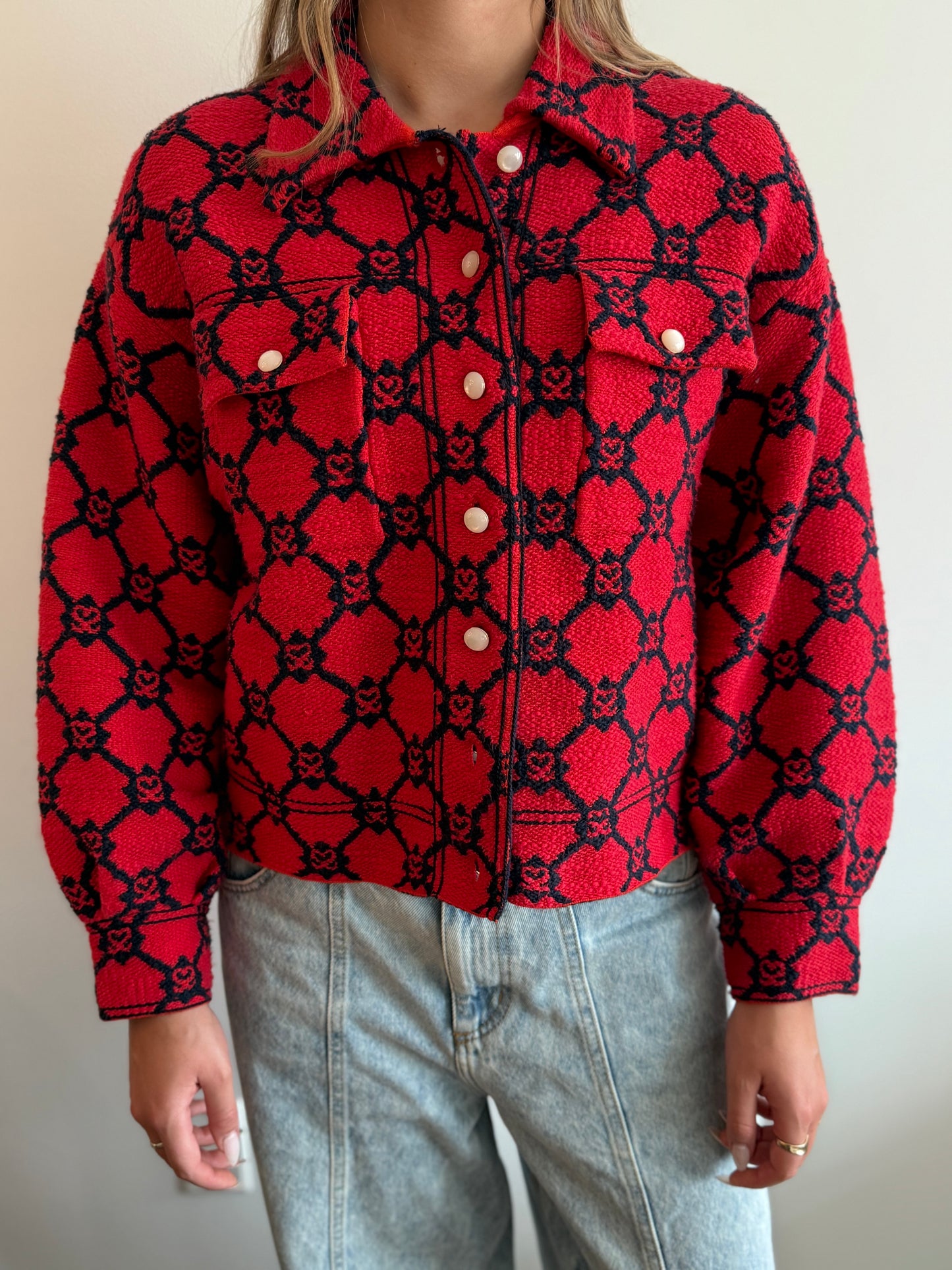 Sandro Paris “Sammy” Monogram Jacquard Jacket