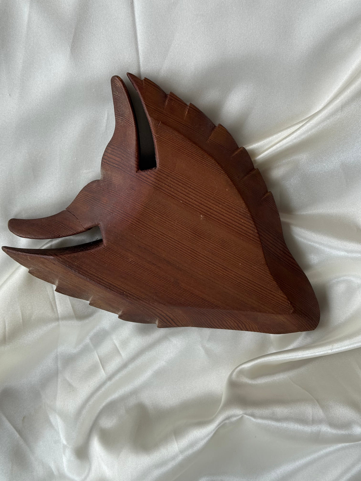 Vintage Hand-Carved Wooden Fish Dish