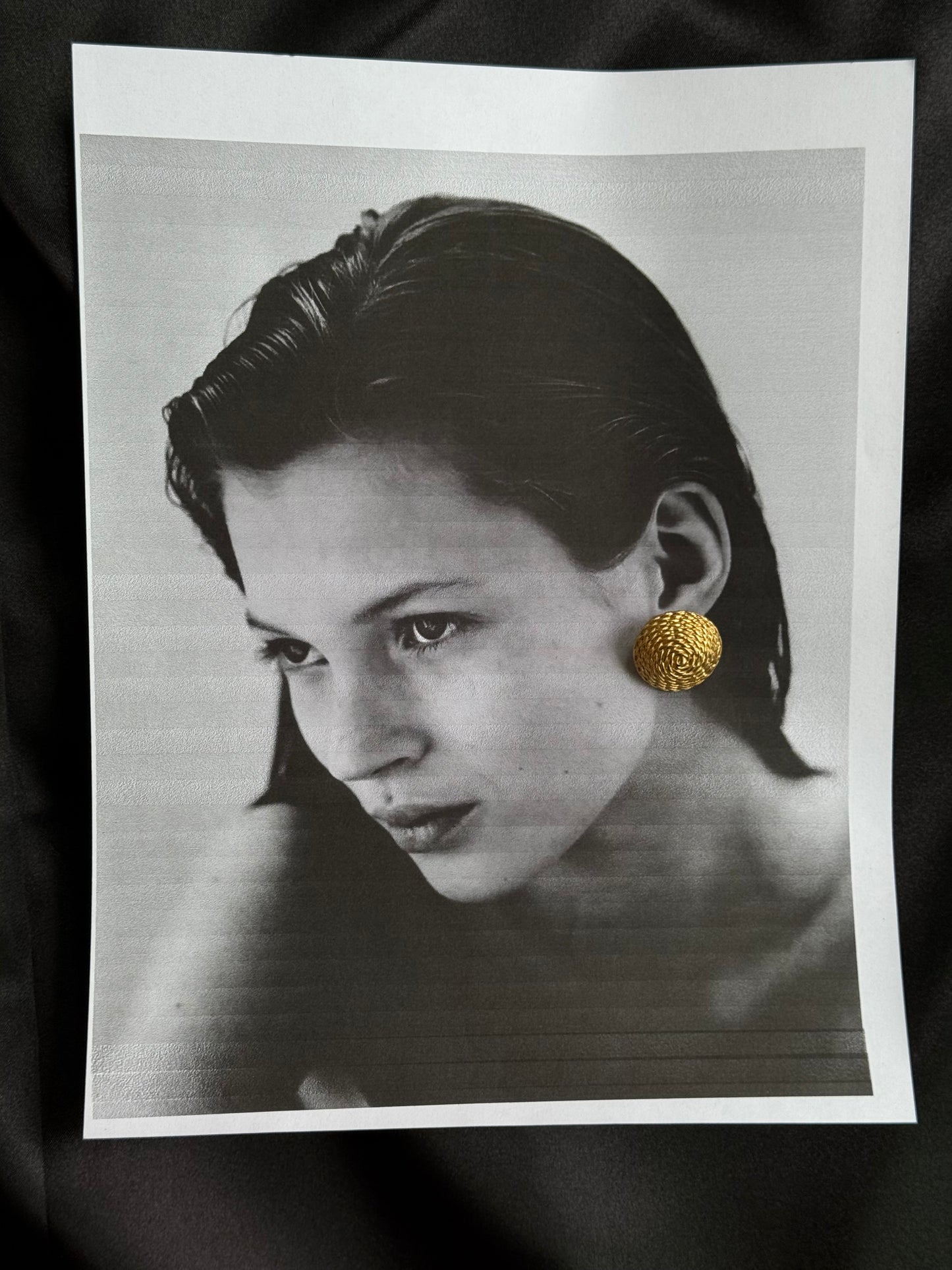Vintage Textured Swirl Gold-Tone Clip-On Earrings