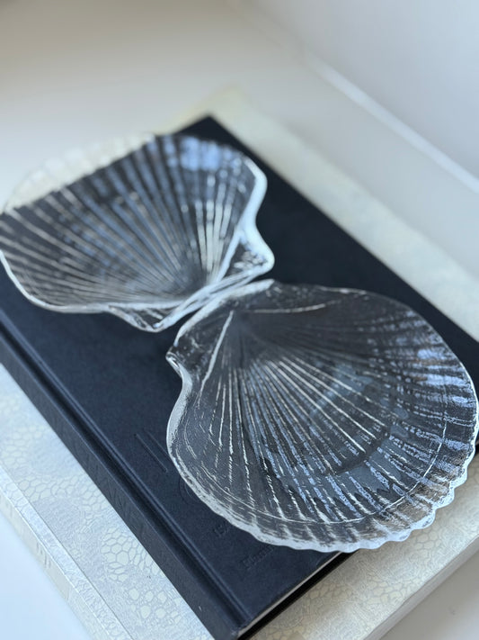 Vintage Glass Shell Plates (Set of 4)