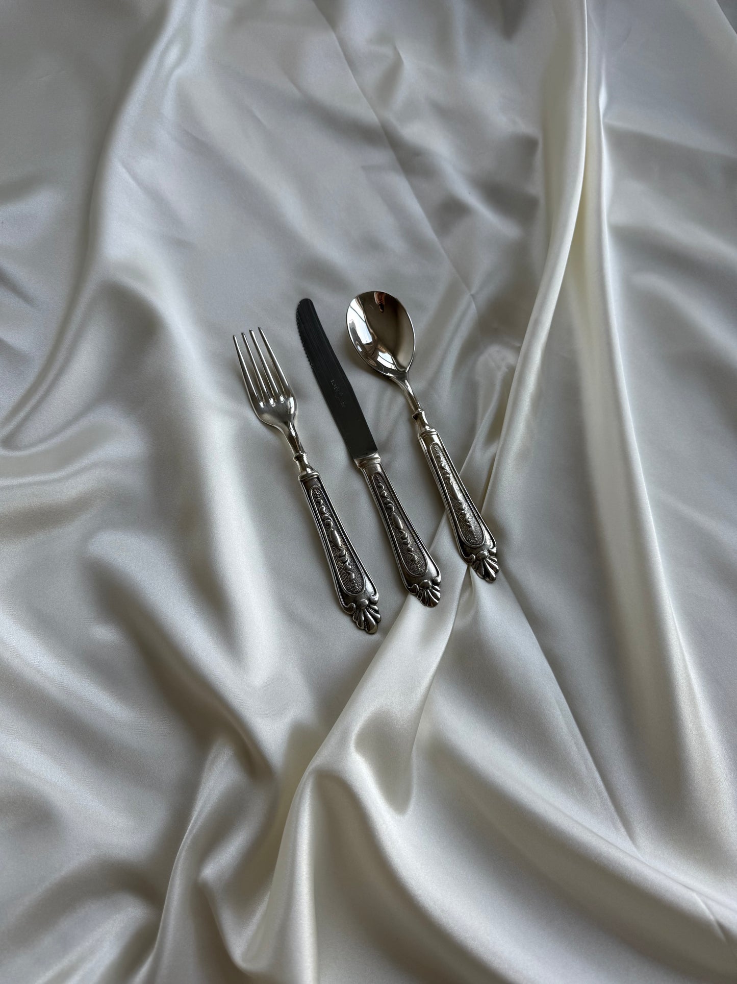 Vintage Silver-Plated Flatware Set — Made in Italy