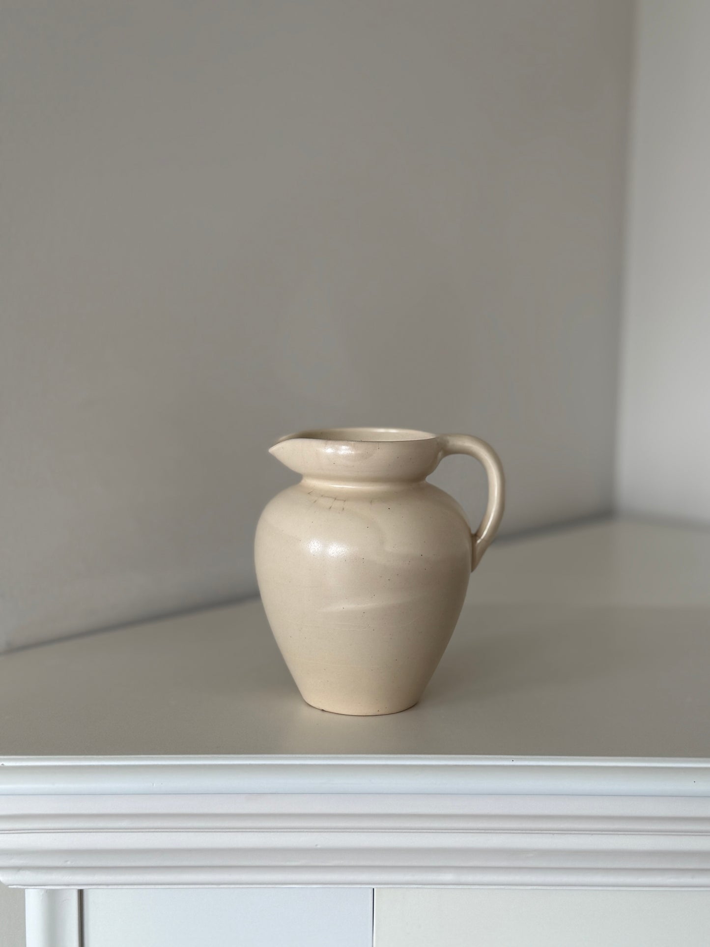 Vintage Cream Ceramic Pitcher