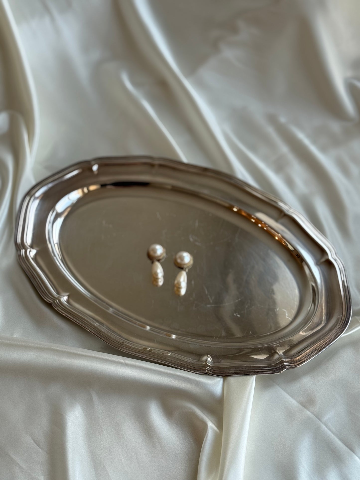Vintage Large Silver Plated Serving Tray & Cake Server Set