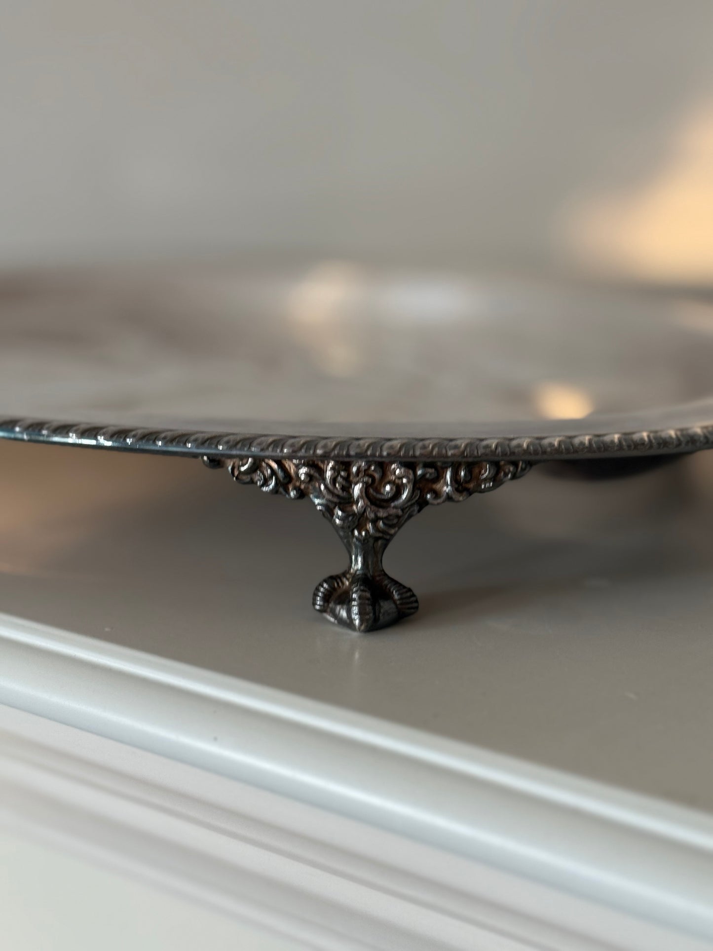 Vintage Viking Plate Silver-Plated Footed Tray