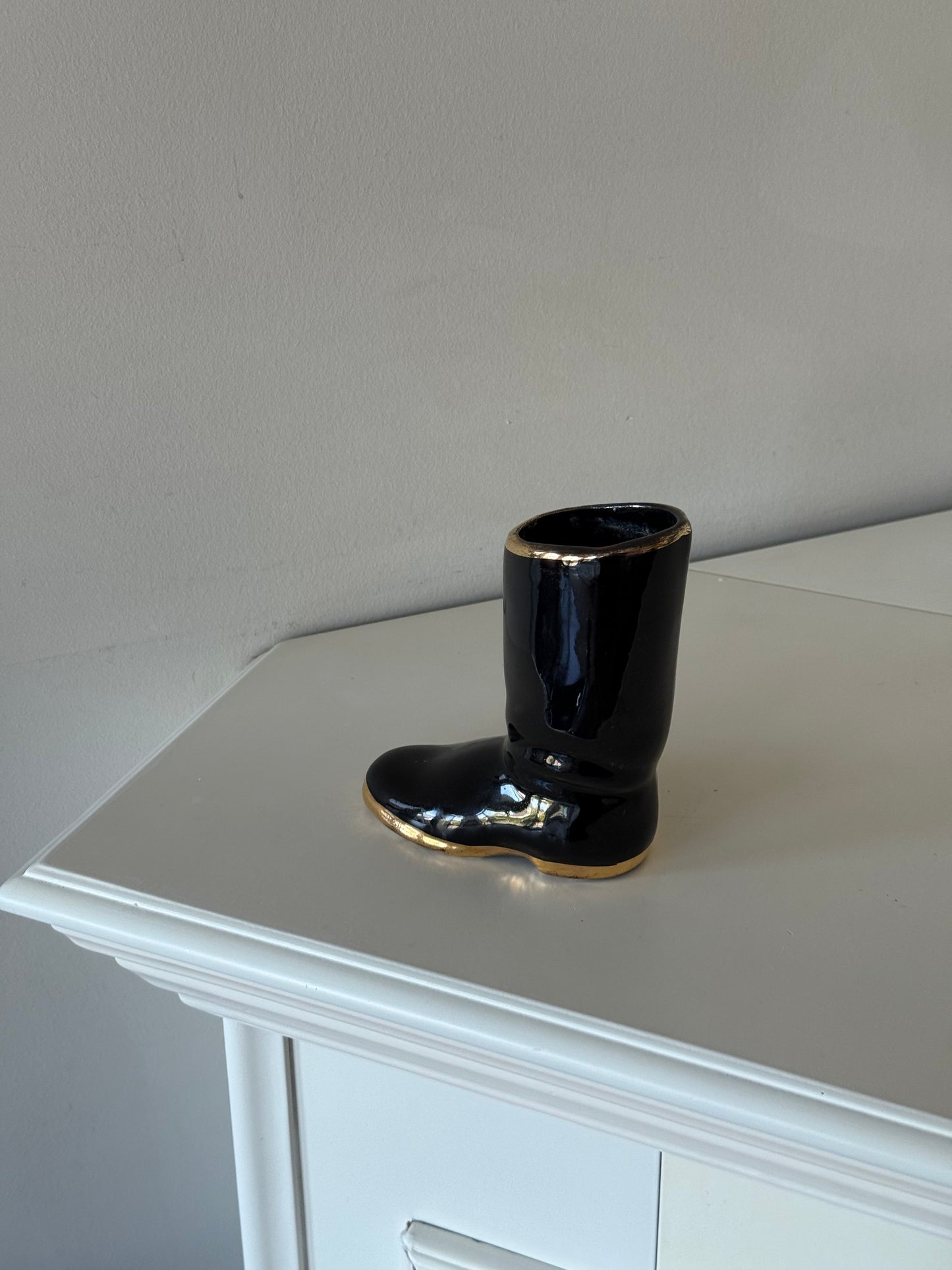 Vintage Ceramic Riding Boot Vase