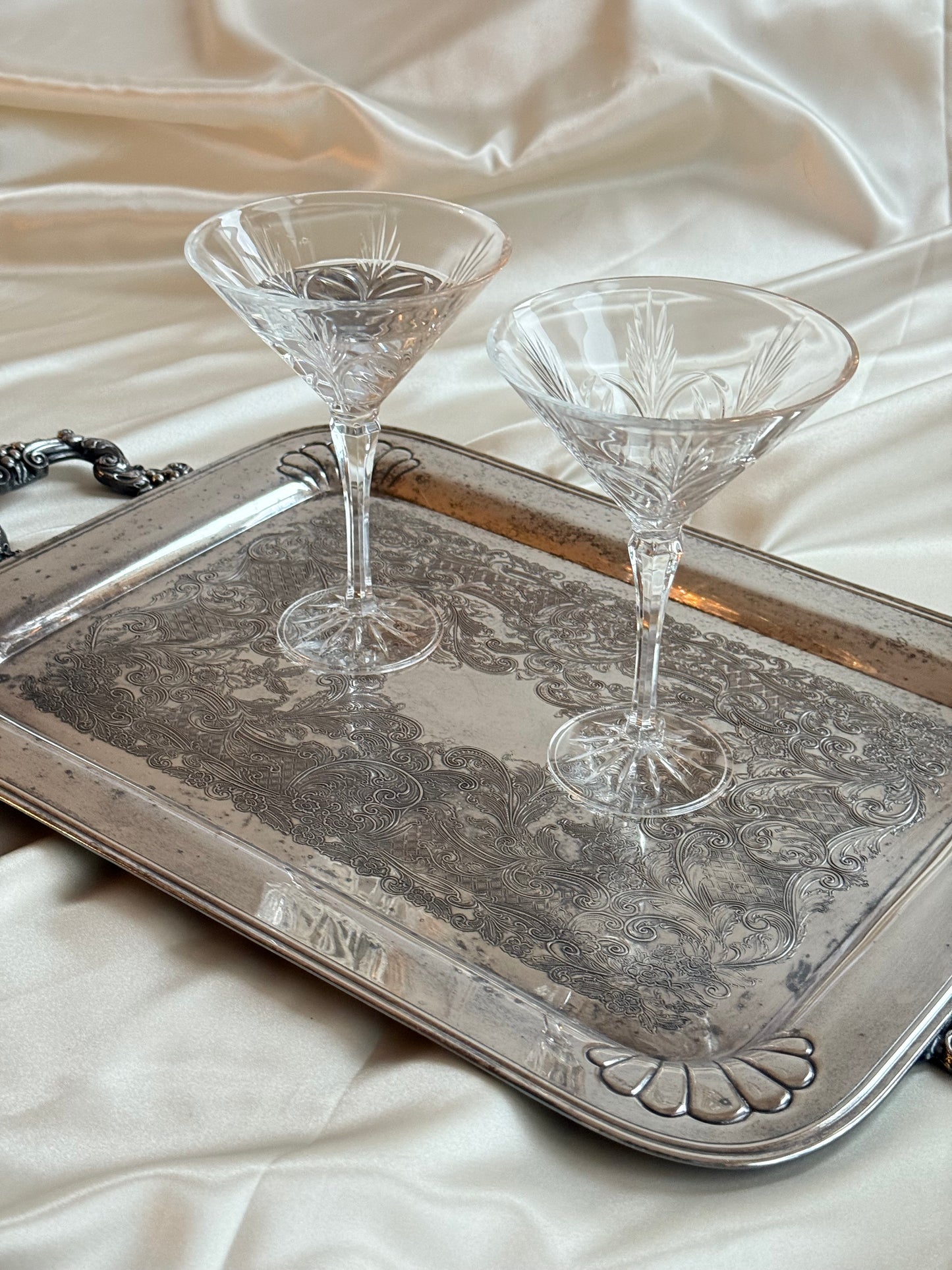 Vintage crystal martini glasses set of 4