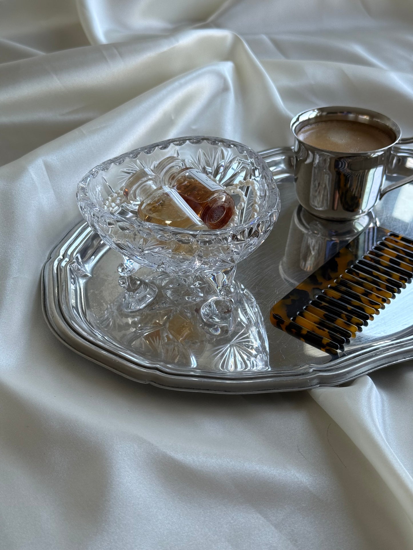 Small Vintage Footed Cut Crystal Bowl